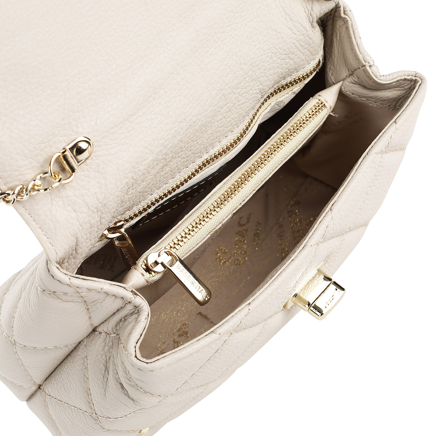 Женская сумочка из бежевой кожи Marina Creazioni 