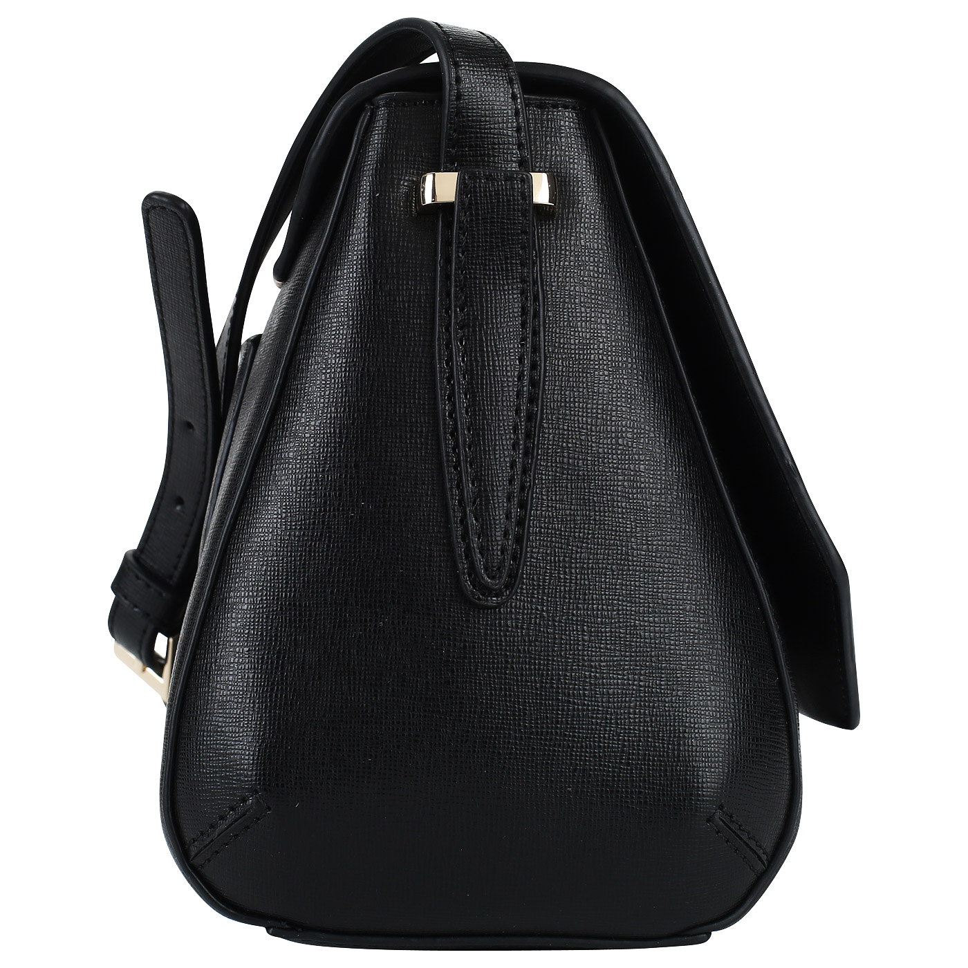 Аккуратная женская сумочка из черного сафьяна Cavalli Class Doris