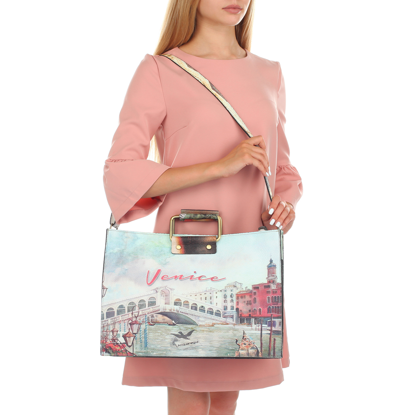 Женская сумка с металлическими ручками Acquanegra Venezia