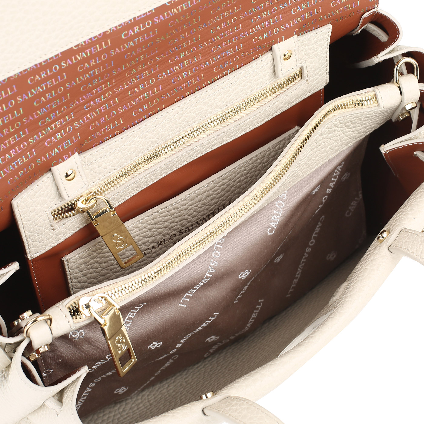 Кожаная сумка с двумя отделами Carlo Salvatelli Cervino